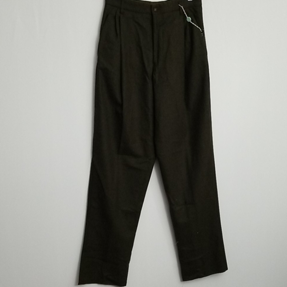 NWT Byblos Wool Blend Dbl Pleated Pants Green 44